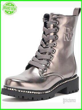 Lace Up Combat Boots with Studs Size 6